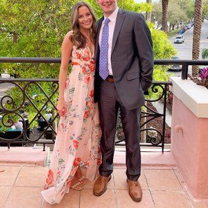 garden meandering blush floral print maxi dress